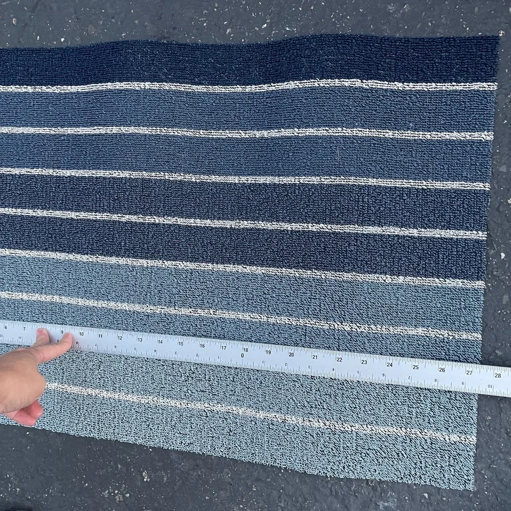 Chilewich Blue and Gray Striped Door Mat